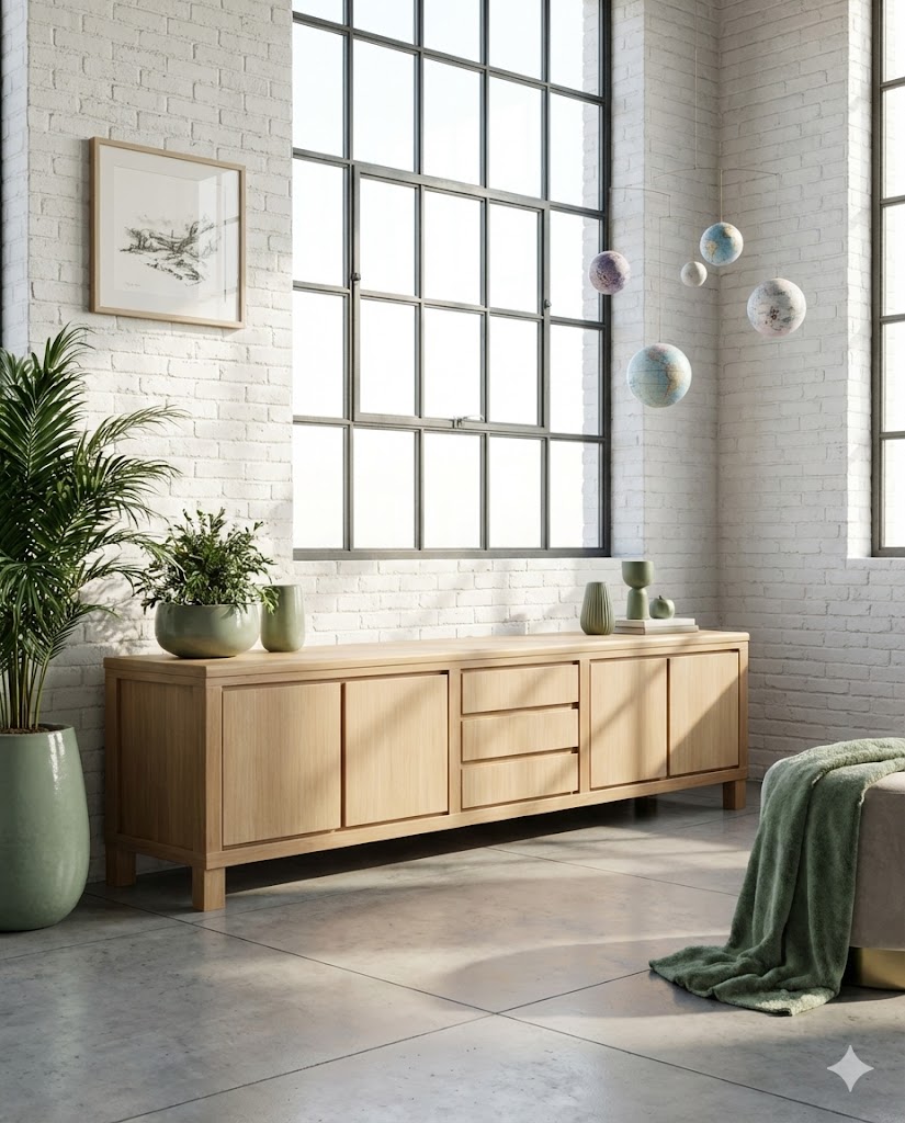 Buffet bas en chêne OTWA